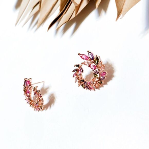 Flower leaf earrings #657 - Picture 2 of 6